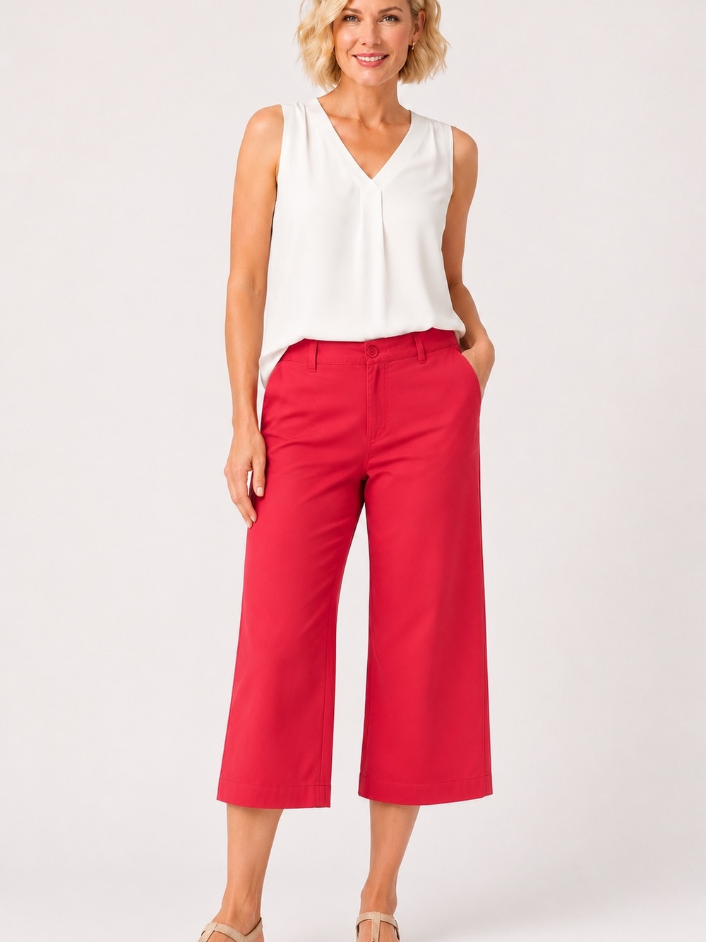 Talbots Coral Cropped Chino Pants